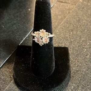 Silver Tone Floral Ring